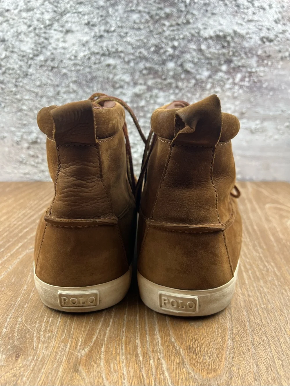 602 Polo by Ralph Lauren TAVIS Brown Leather High-Top Sneaker 16